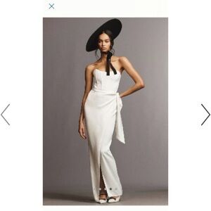 V. Chapman Corset Front-Slit Gown